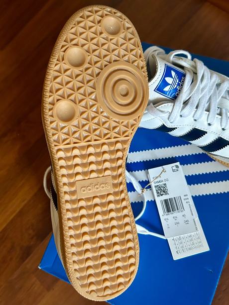 Kožení tenisky adidas samba og č.40 modré pruhy, adidas,40