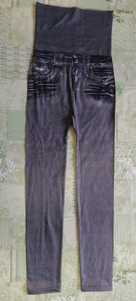 Dámske sivé slim jeggingsy, vysoký pás, s/m, m