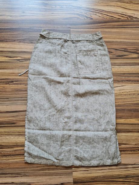 Sandwich ľanová midi sukňa, s