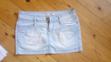 Elastická mini riflovka bledomodra, 28