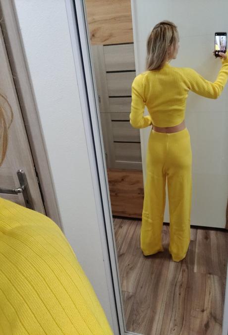 Žltý pletený set, s / xs