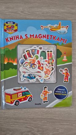 Kniha s magnetkami hasici,