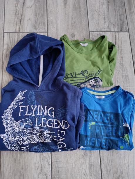 Mikina 122 + 2x tričko dlhý rukáv, okay,122