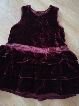 Zamatové bordové šatky, h&m,80