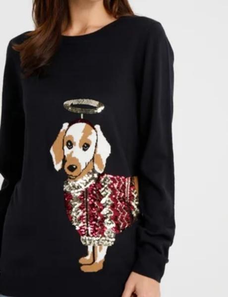 Krasny damsky sveter so psikom xl, dorothy perkins,xl