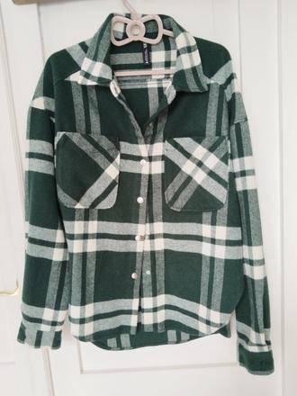 Smaragdová vrchná hrubšia košeľa, zara,xs