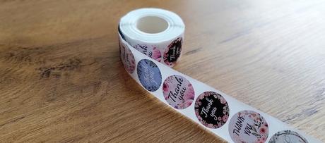 Nálepky - thank you - mix - 500 kusov,