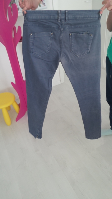 Riflove modro-fialove nohavice bershka, bedrove, 3, 36