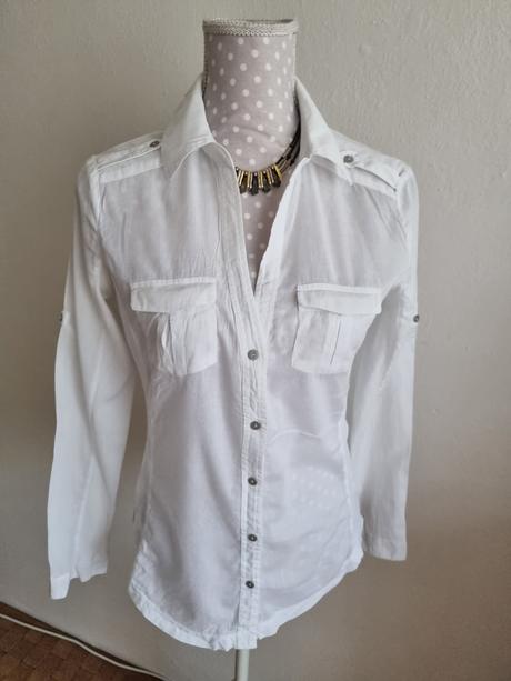 Biela elast.bluzka mango 38, mango,38