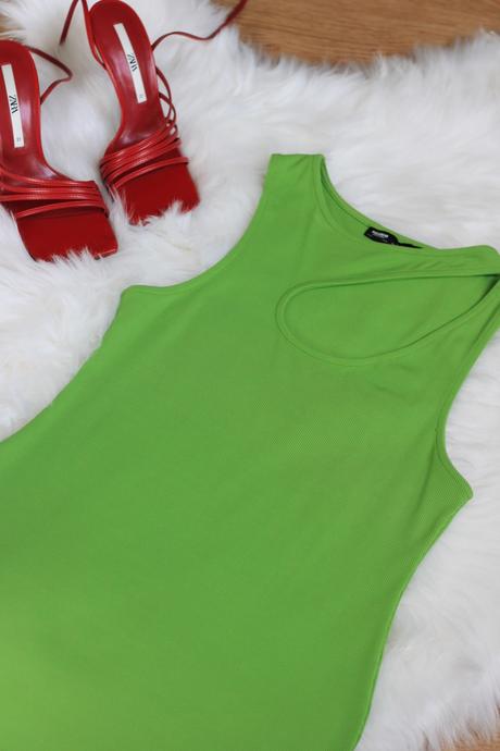 Zelené mini šaty, pull&bear,m