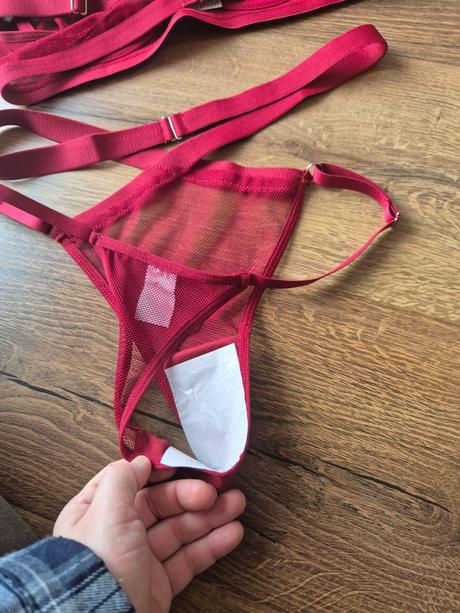 Bordový set podprsenka a tangá, l