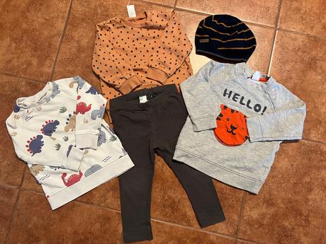 H&m súprava + 2 mikiny + čiapka, h&m,86