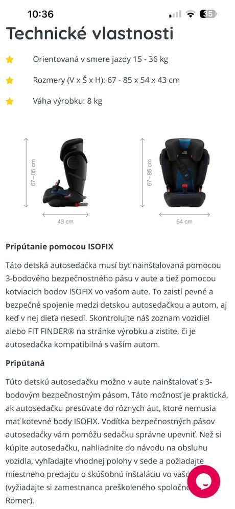 Britax römer kidfix iii s  15-36kg, 4-12 rokov, römer
