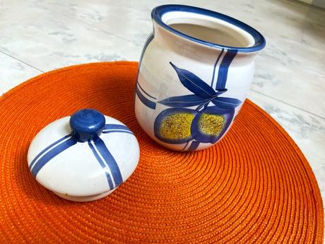 Dekoratívna keramická dóza do kuchyne, 