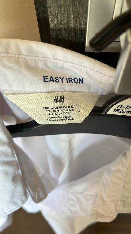 Košeľa biela chlapec 152, h&m,152