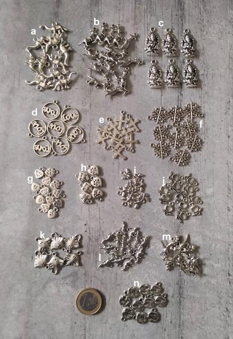 Strieborné a zlaté komponenty,