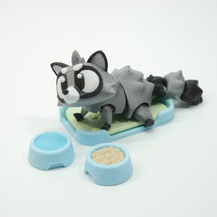 Vreckáčik mýval +postieľka, miska s vodou a jedlom, 