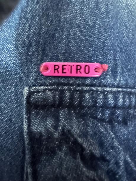 Džínsový overal na zips s kapucňou zn. retro, m