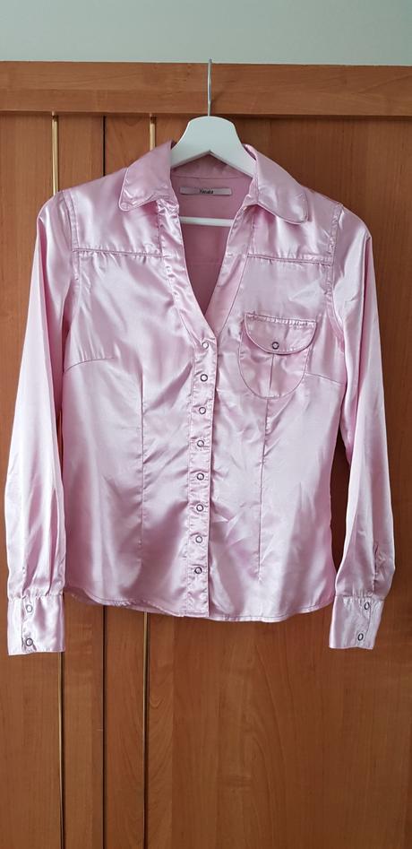 Saténová blúzka ružová, s