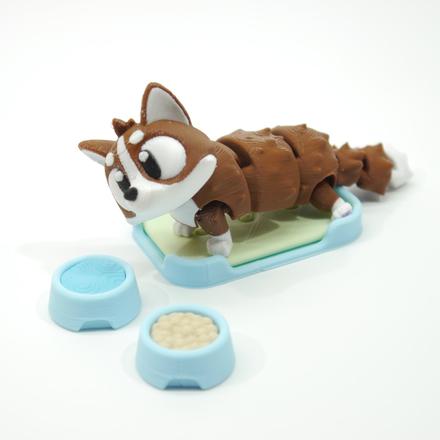 Vreckáčik corgi +postieľka, miska s vodou a jedlom, 