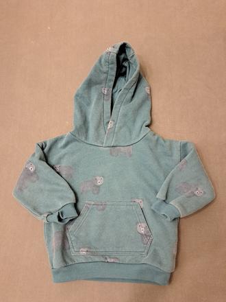 Zelená mikina s medveďmi s kapucňou, reserved,92