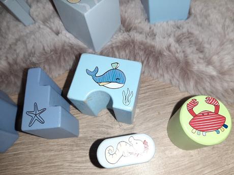 Drevené kocky more 17 kusov, 