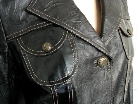 Kožená čierna bunda, l