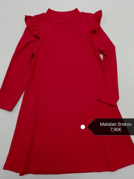 Červené šaty s volánikmi, matalan,110