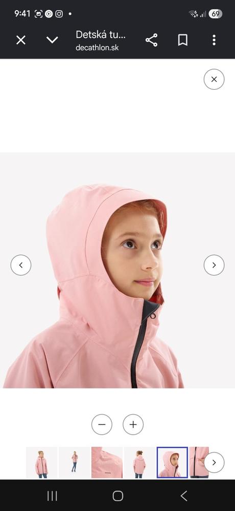 Turistická nepremokavá bunda top stav, quechua,134