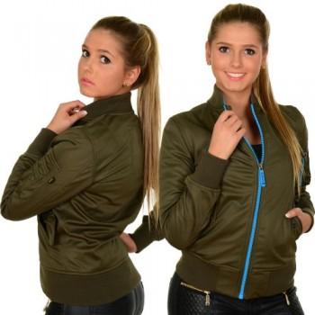 Alpha industries bombera s azurovo modrym zipsom, xs