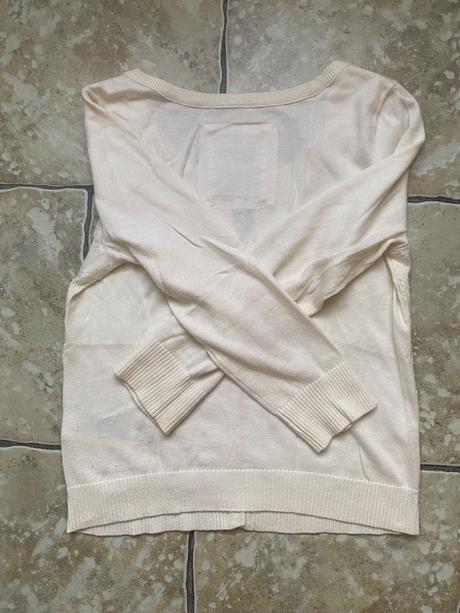 Krémový sveter s čipkou gilly hicks, abercrombie&fitch,m