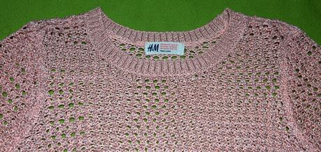 Dierkovaný sveter - krásny, staroružový, h&m,146
