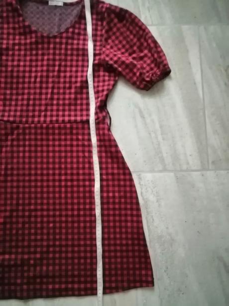 Červené kockované šaty, vl, l