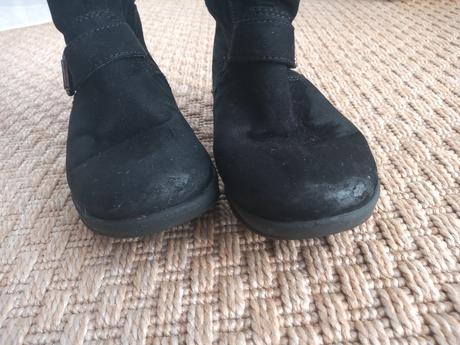 Čierne semišové čižmy, cupcake,27