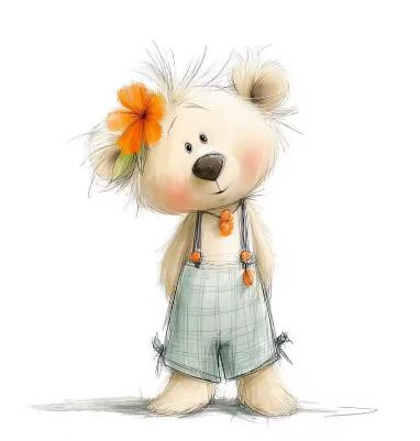 Nažehľovačka macko dievča s kvetom (nz477),