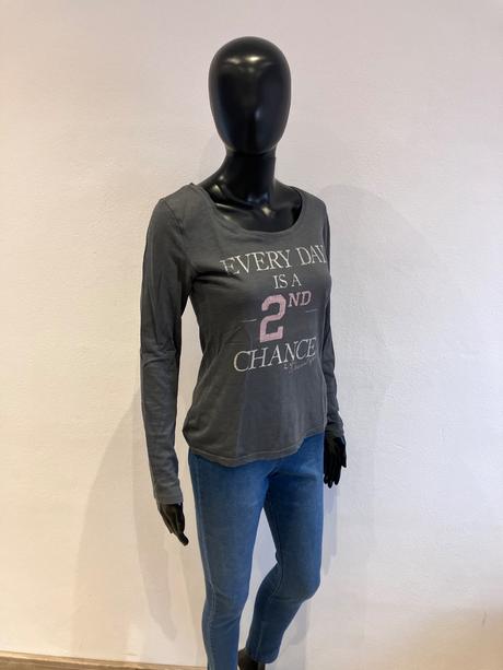 Sivé melírované tričko s nápisom (xs), colours of the world,xs