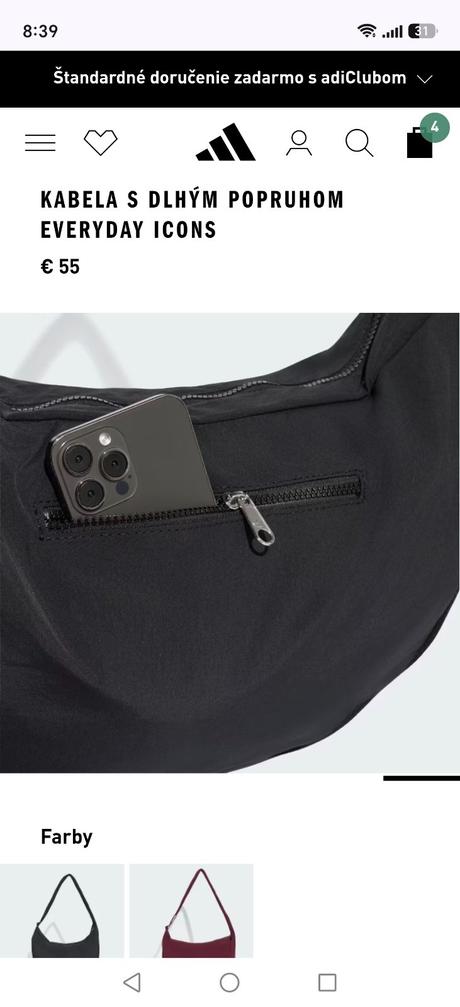 Väčšia adidas taška cez rameno, adidas
