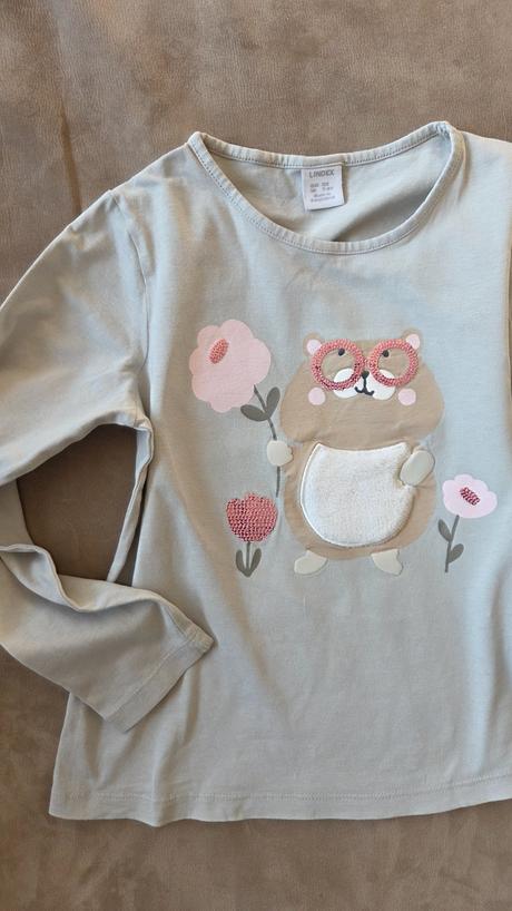 Krásne bavlnené tričko lindex veľ.128 top stav, lindex,128