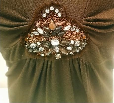 Dámsky elastický hnedý top, italy, s, s