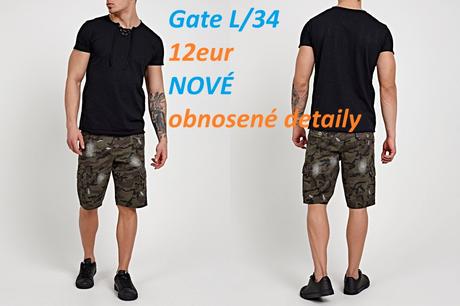 Kraťasy s obnosenými detailami maskáčové, gate,l