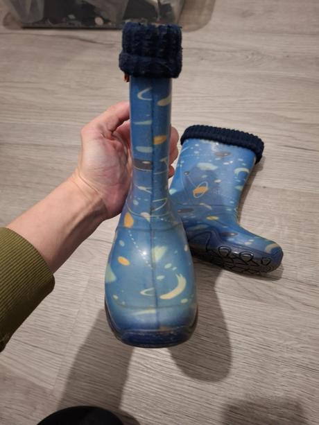 Modré gumové čižmy s vložkou, demar,26