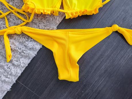Žlté push up plavky- brazílky, m