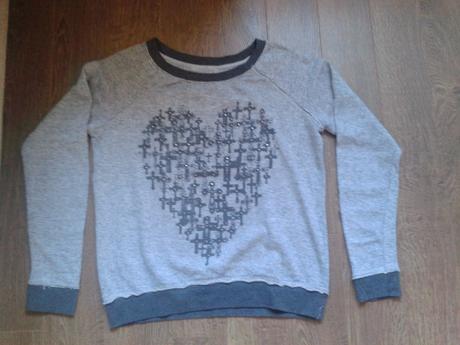 Mikina s kamienkami, h&m,164