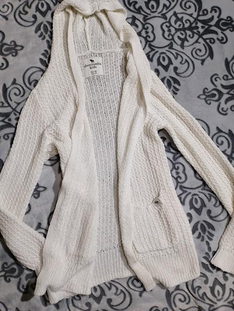Biely pletený kardigan abercrombie and fitch, abercrombie&fitch,s