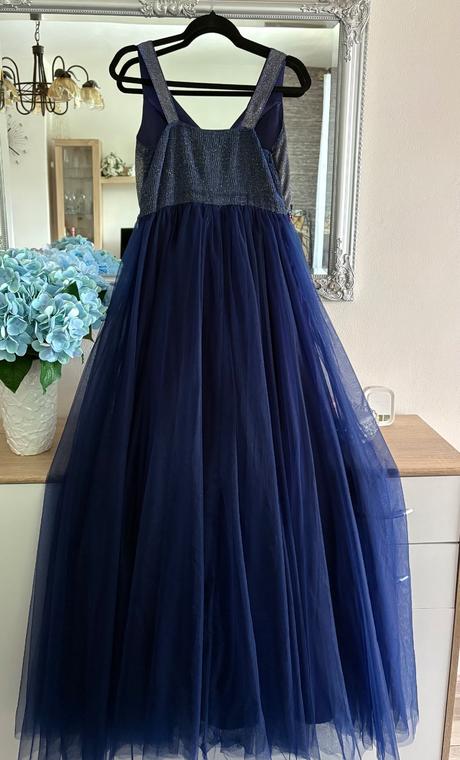 Modré tylové šaty, m