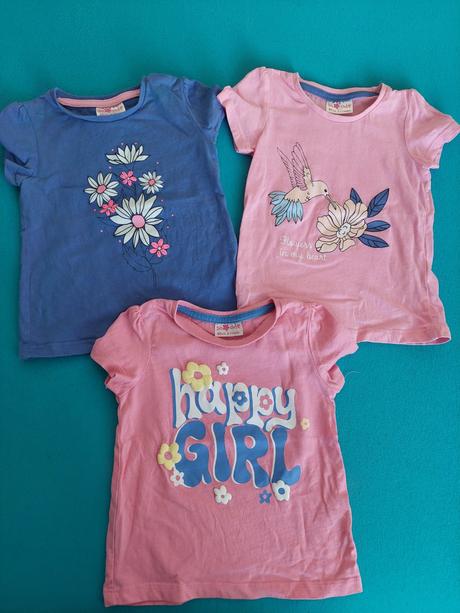 3x tričko s kvetinkami, 80