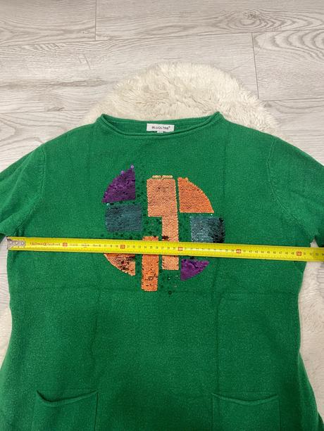 Zelený sveter s flitrami, m