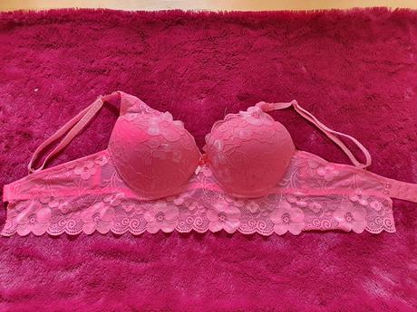 Ružová čipkovaná podprsenka, gate,75c