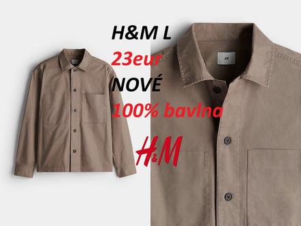 Košeľa hm tmavobéžová, h&m,l