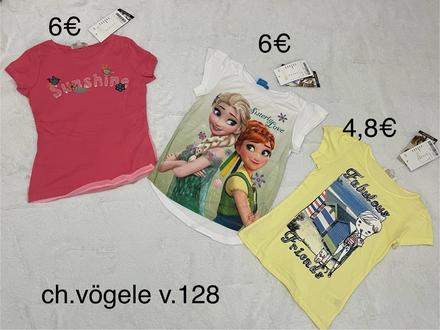 Tričká 3 ks v. 128 zn. charles vögele, 122–134